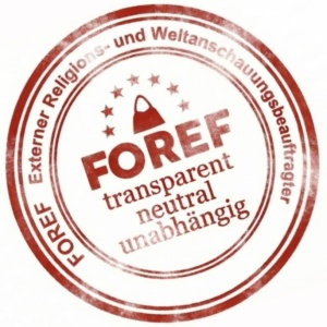 Siegel des Externen Weltanschauungsbeauftragten von FOREF